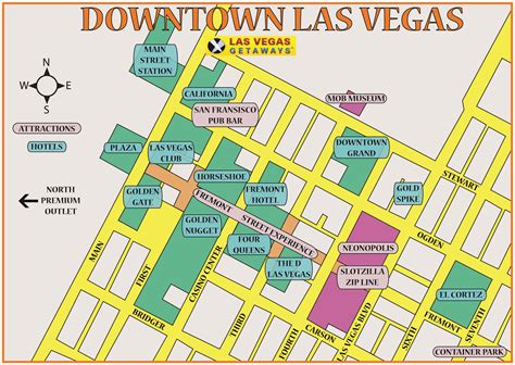 casinos downtown las vegas map